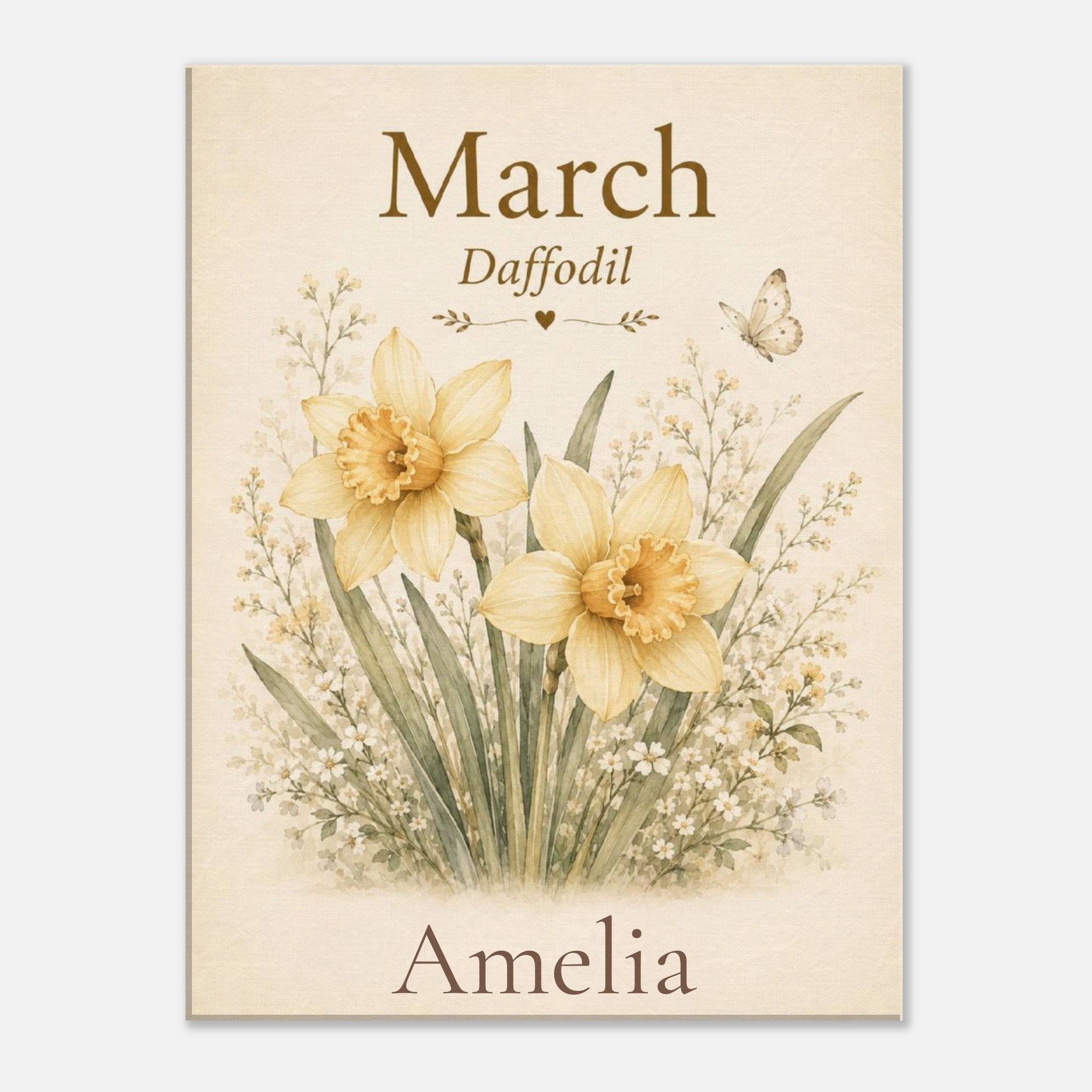 March Birth Flower canvas nursery wall art