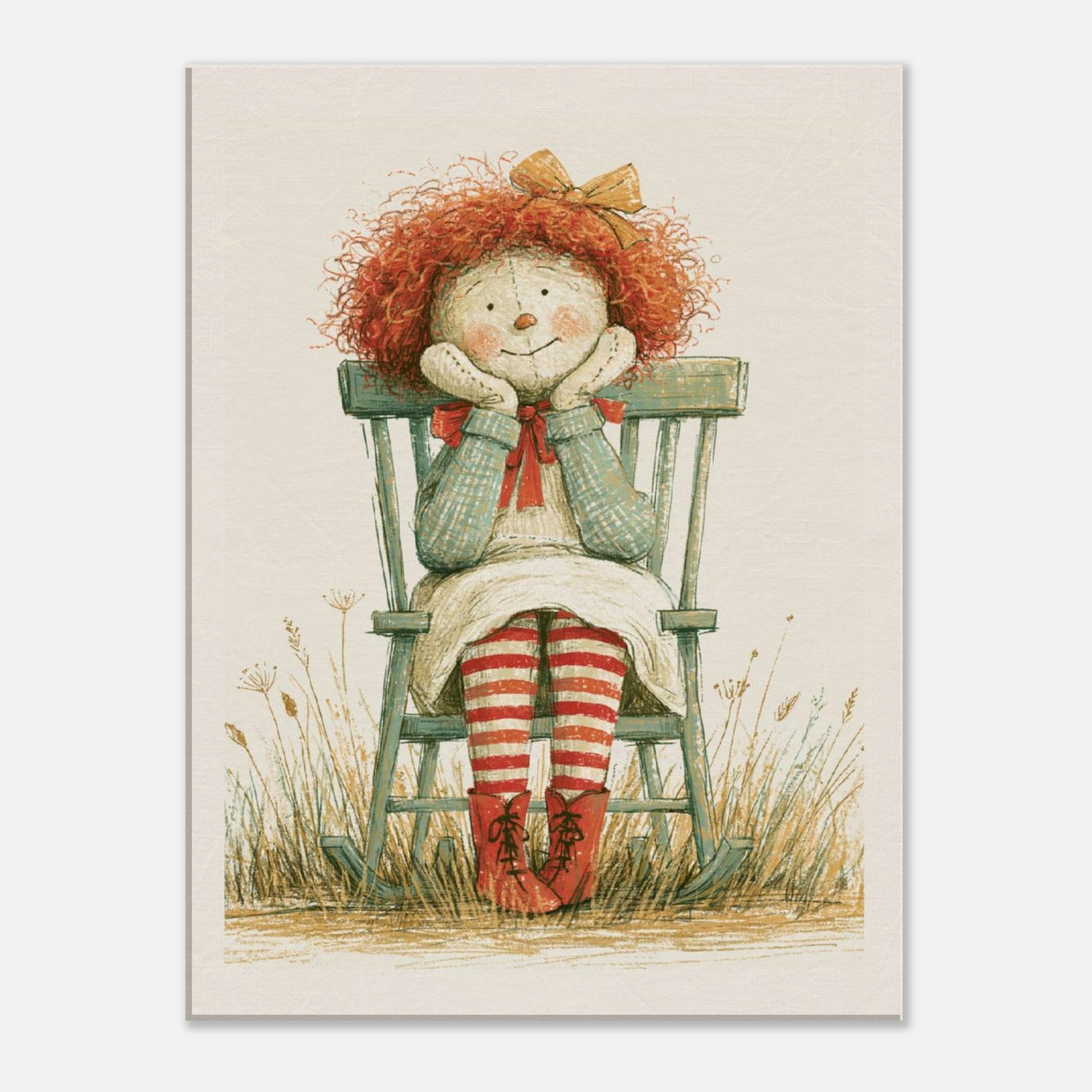 Rag doll canvas nursery wall art