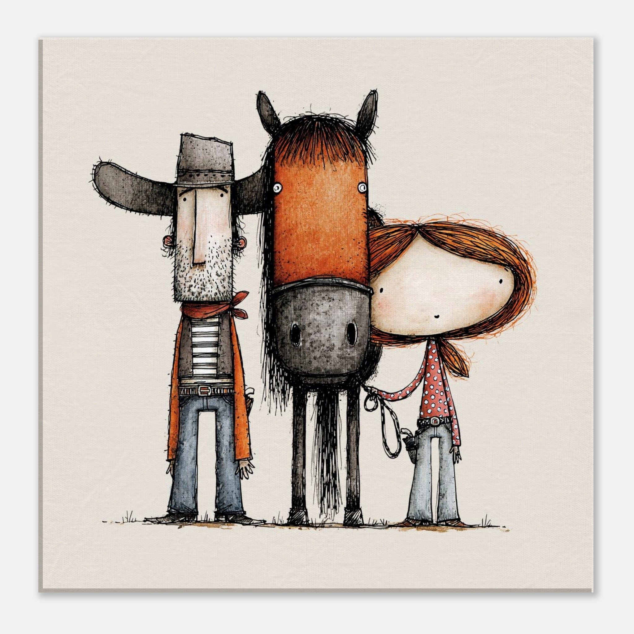 Western Friends canvas nursery wall art