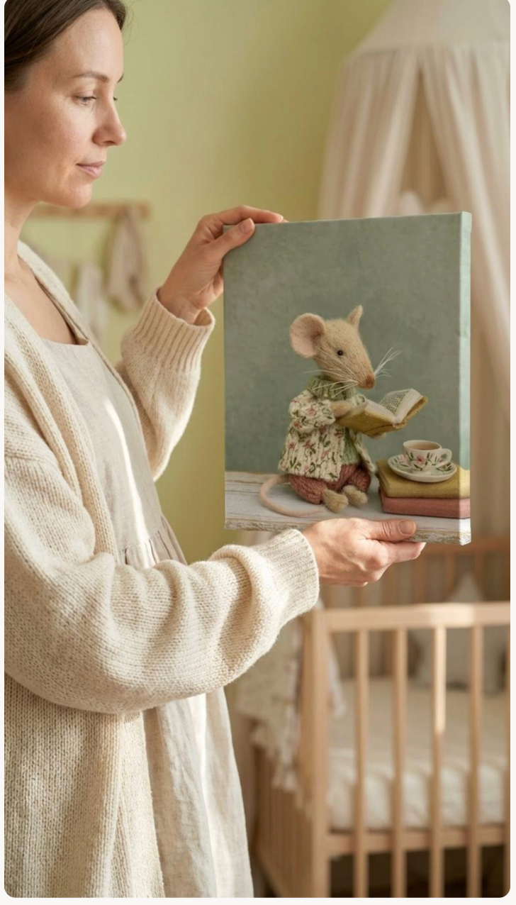 Storybook Mouse Canvas Wall Art for Kids