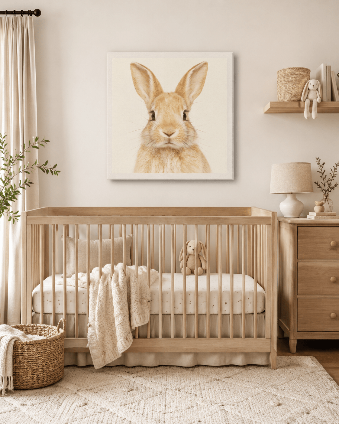 Adorable Bunny Canvas Wall Art - KIDSROOM WALL ART