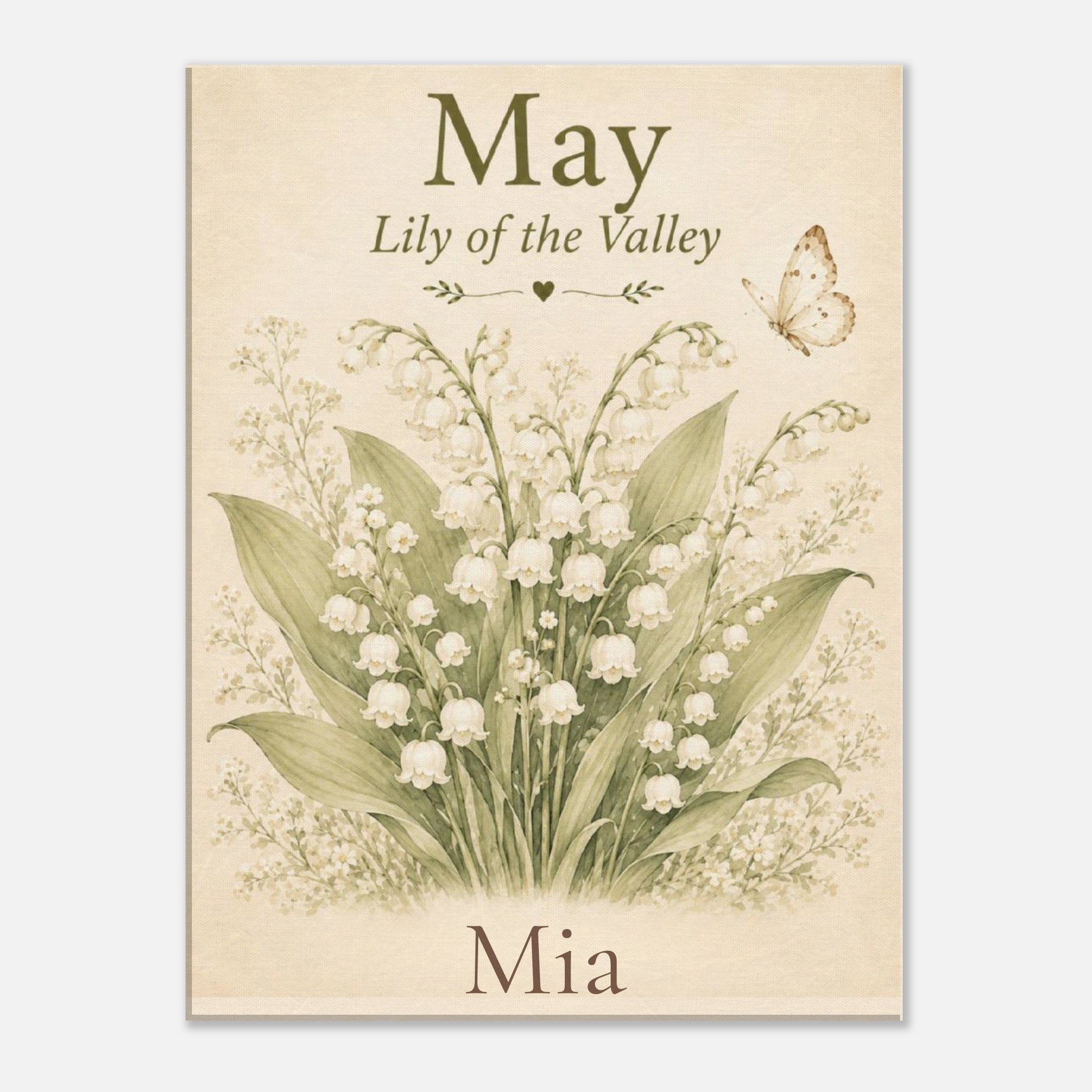 May birth flower canvas nursery wall art