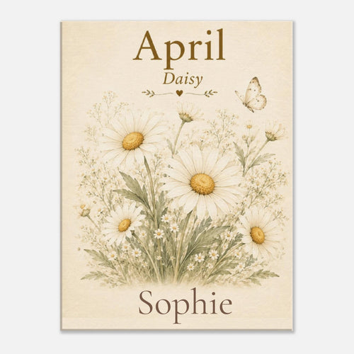 April Birth Flower Canvas Wall Art - KIDSROOM WALL ART