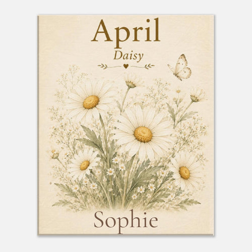 April Birth Flower Canvas Wall Art - KIDSROOM WALL ART