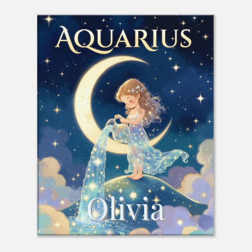 Aquarius Personalized Zodiac Wall Art for Kids - KIDSROOM WALL ART