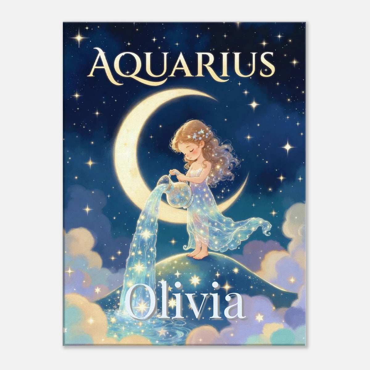 Aquarius Personalized Zodiac Wall Art for Kids - KIDSROOM WALL ART