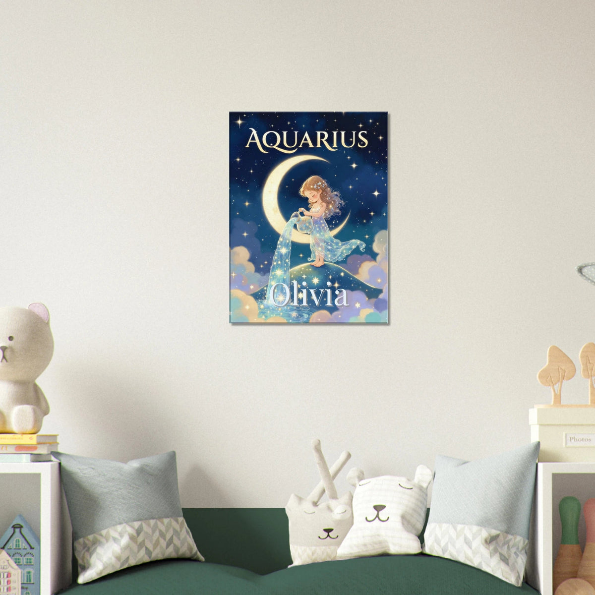 Aquarius Personalized Zodiac Wall Art for Kids - KIDSROOM WALL ART