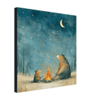 Bears Roasting Marshmallows Canvas Wall Art for Kids - KIDSROOM WALL ART