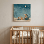 Bears Roasting Marshmallows Canvas Wall Art for Kids - KIDSROOM WALL ART
