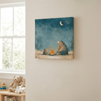 Bears Roasting Marshmallows Canvas Wall Art for Kids - KIDSROOM WALL ART