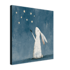 Bunny Reaching for the Stars Canvas Wall Art - KIDSROOM WALL ART