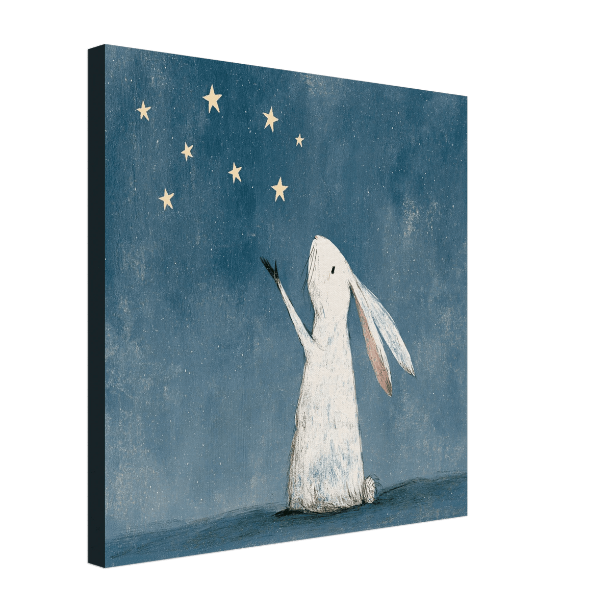 Bunny Reaching for the Stars Canvas Wall Art - KIDSROOM WALL ART