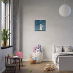 Bunny Reaching for the Stars Canvas Wall Art - KIDSROOM WALL ART