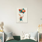 Bunny With Balloons Canvas Wall Art - KIDSROOM WALL ART
