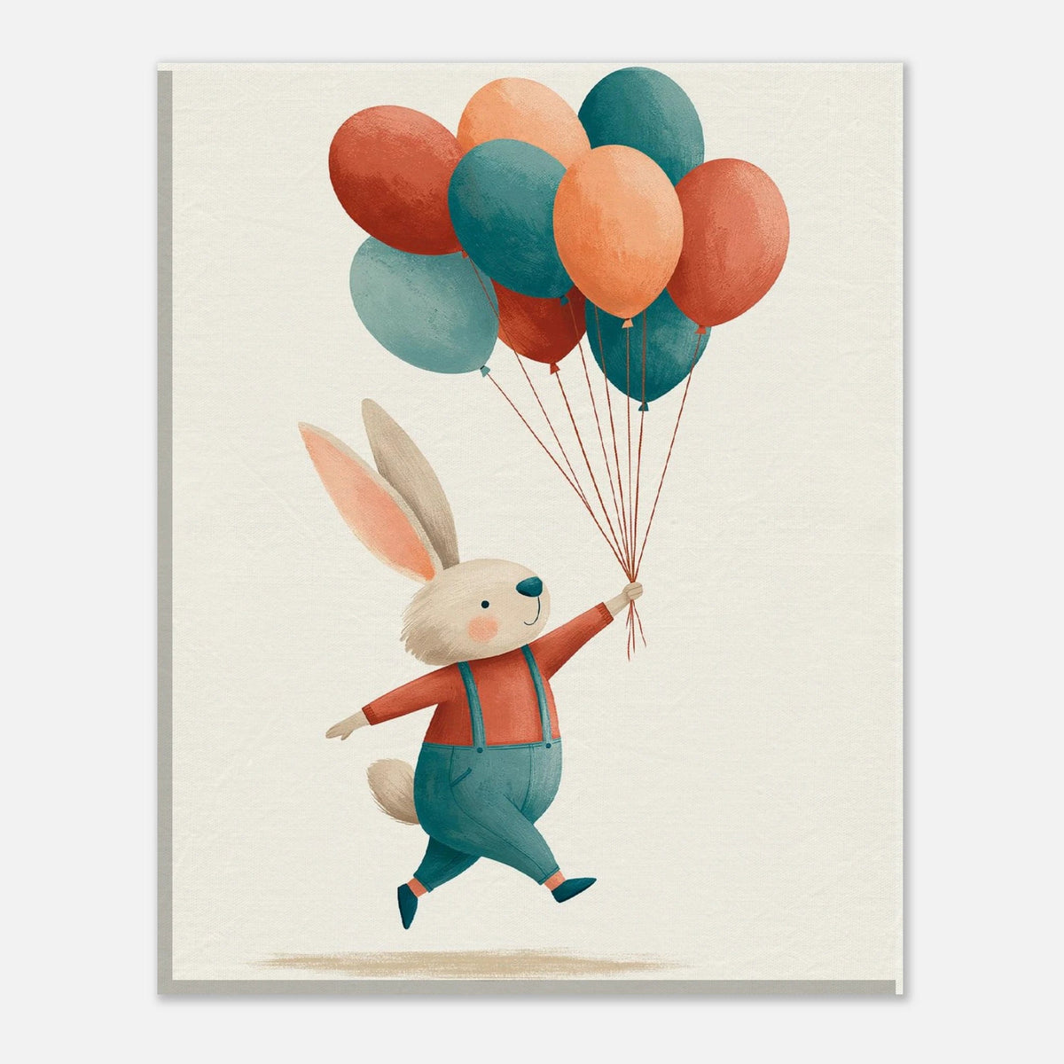 Bunny With Balloons Canvas Wall Art - KIDSROOM WALL ART