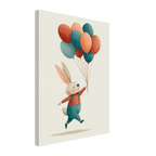 Bunny With Balloons Canvas Wall Art - KIDSROOM WALL ART
