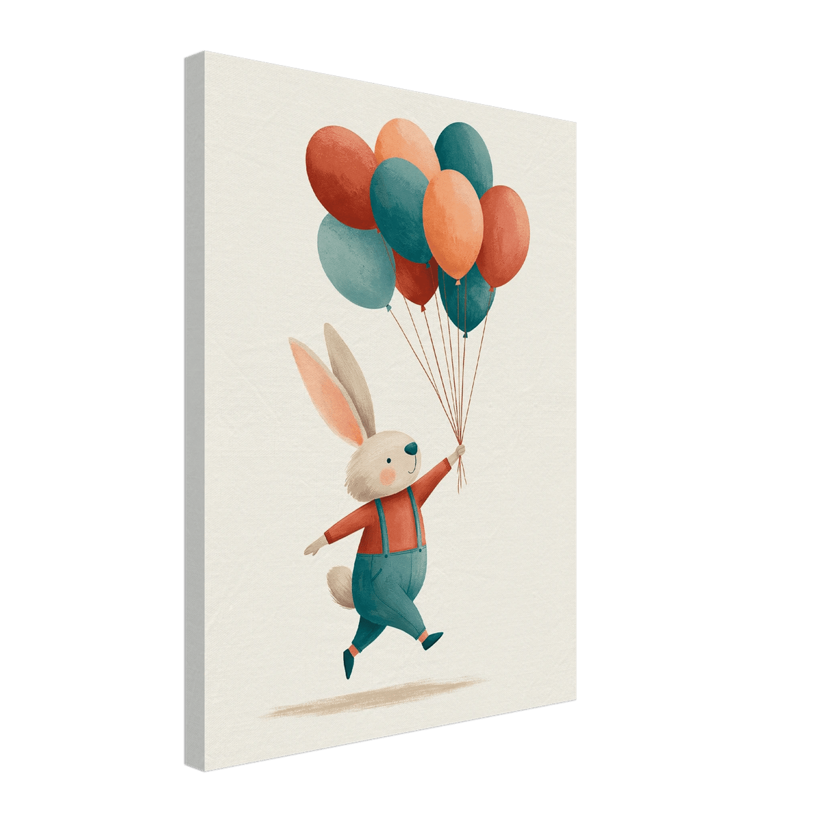 Bunny With Balloons Canvas Wall Art - KIDSROOM WALL ART