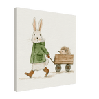Bunny with Hedgehog Canvas Wall Art - KIDSROOM WALL ART