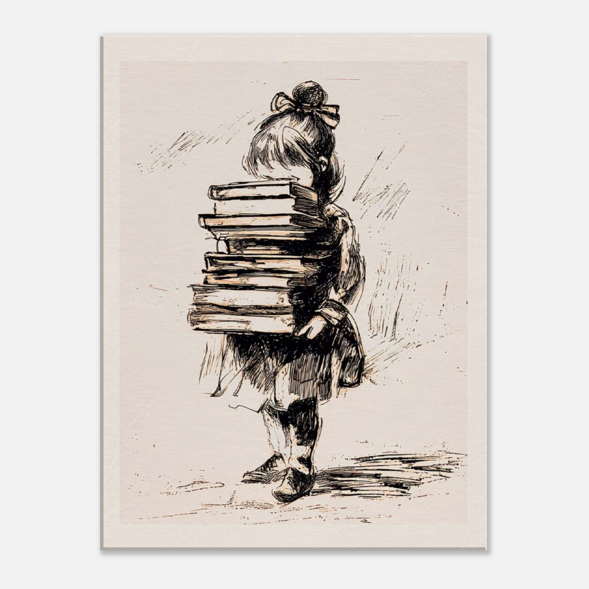 vintage book lover canvas nursery wall art
