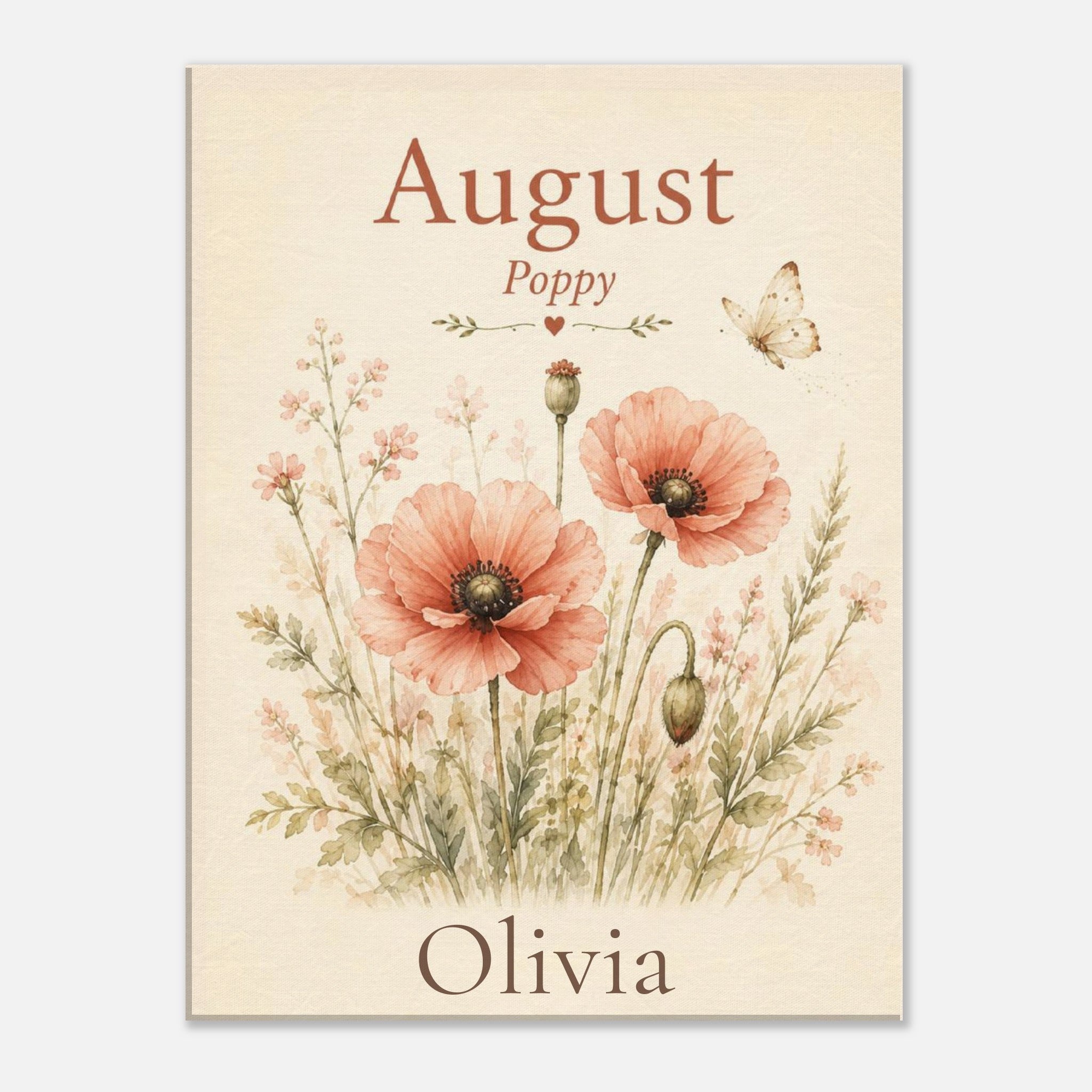 August birth flower  canvas nursery wall art