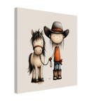 Cowgirl and Pony Canvas Wall Art for Kids - KIDSROOM WALL ART