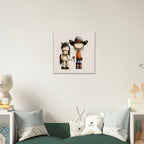 Cowgirl and Pony Canvas Wall Art for Kids - KIDSROOM WALL ART