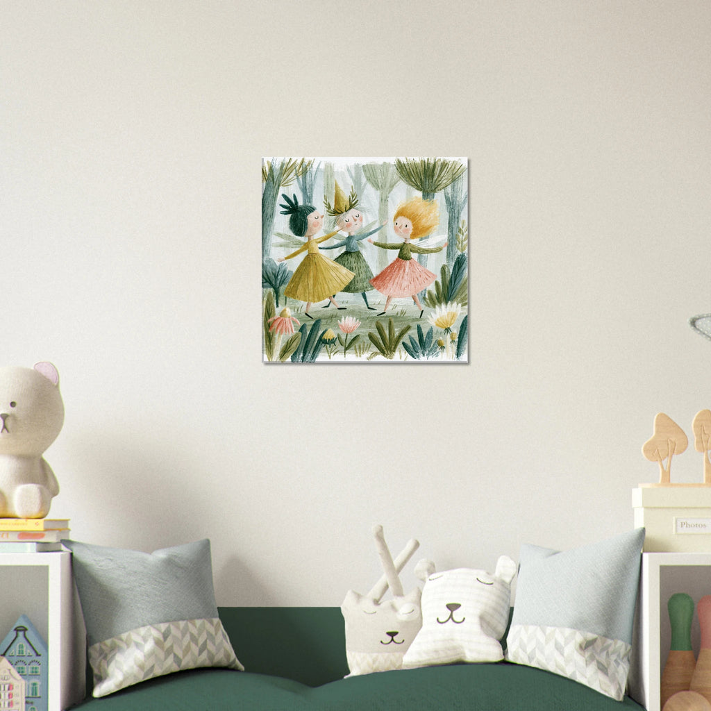 Dancing Flower Fairies Canvas Wall Art for Kids - KIDSROOM WALL ART