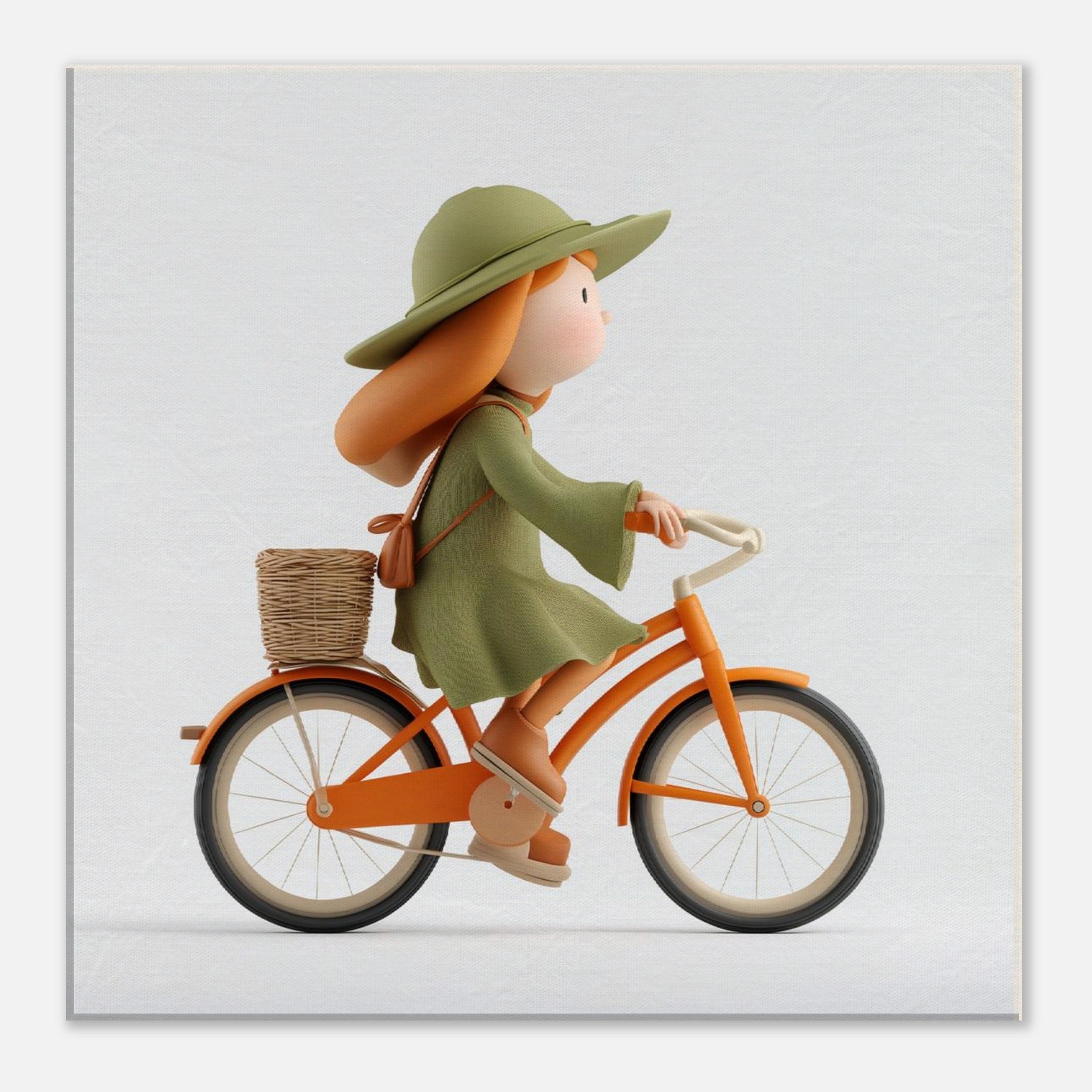 bicycle girl cavas nursery wall art