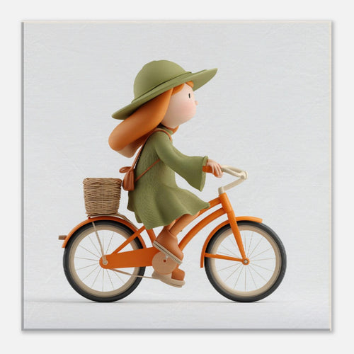 bicycle girl cavas nursery wall art