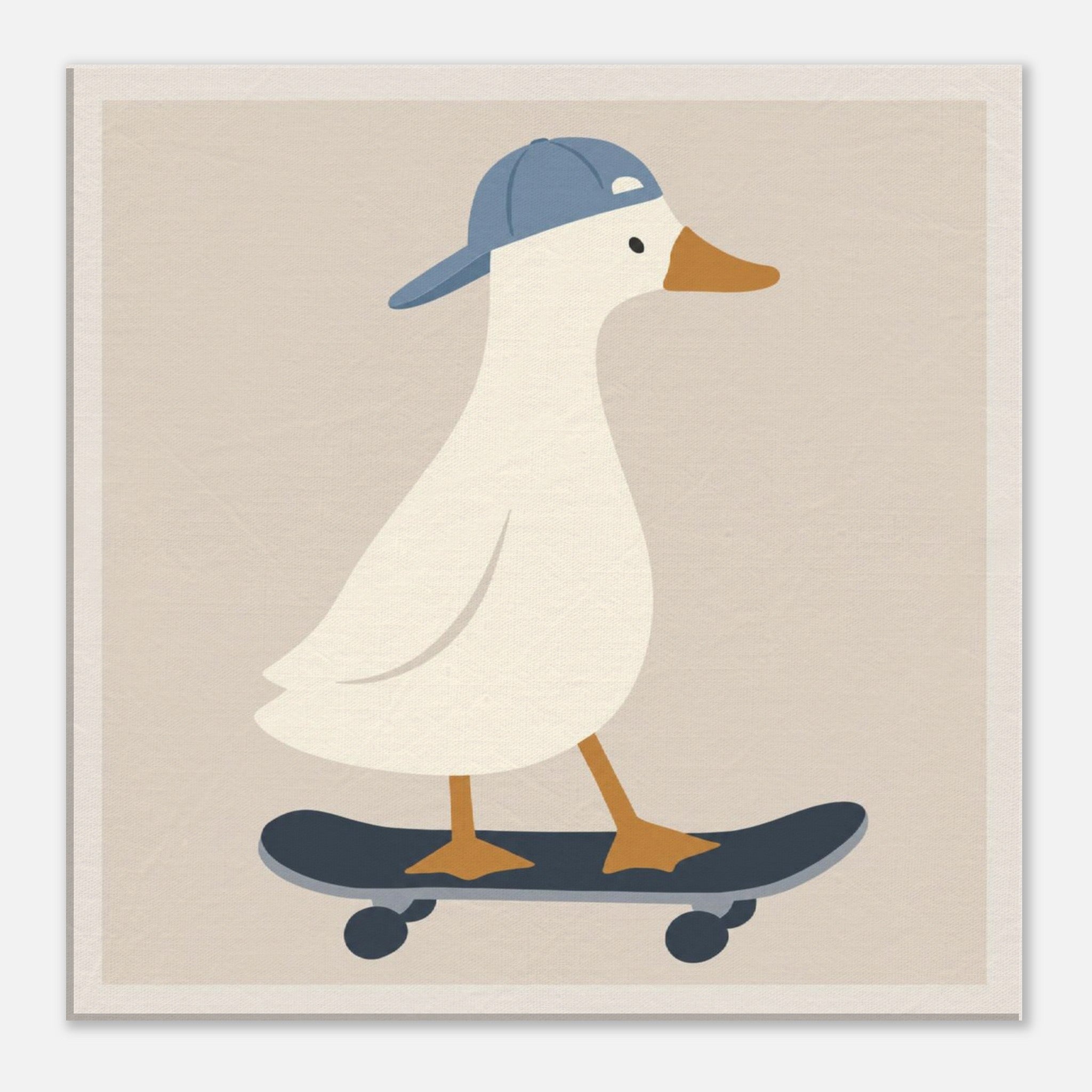 Skateboard duck canvas nursery wall art