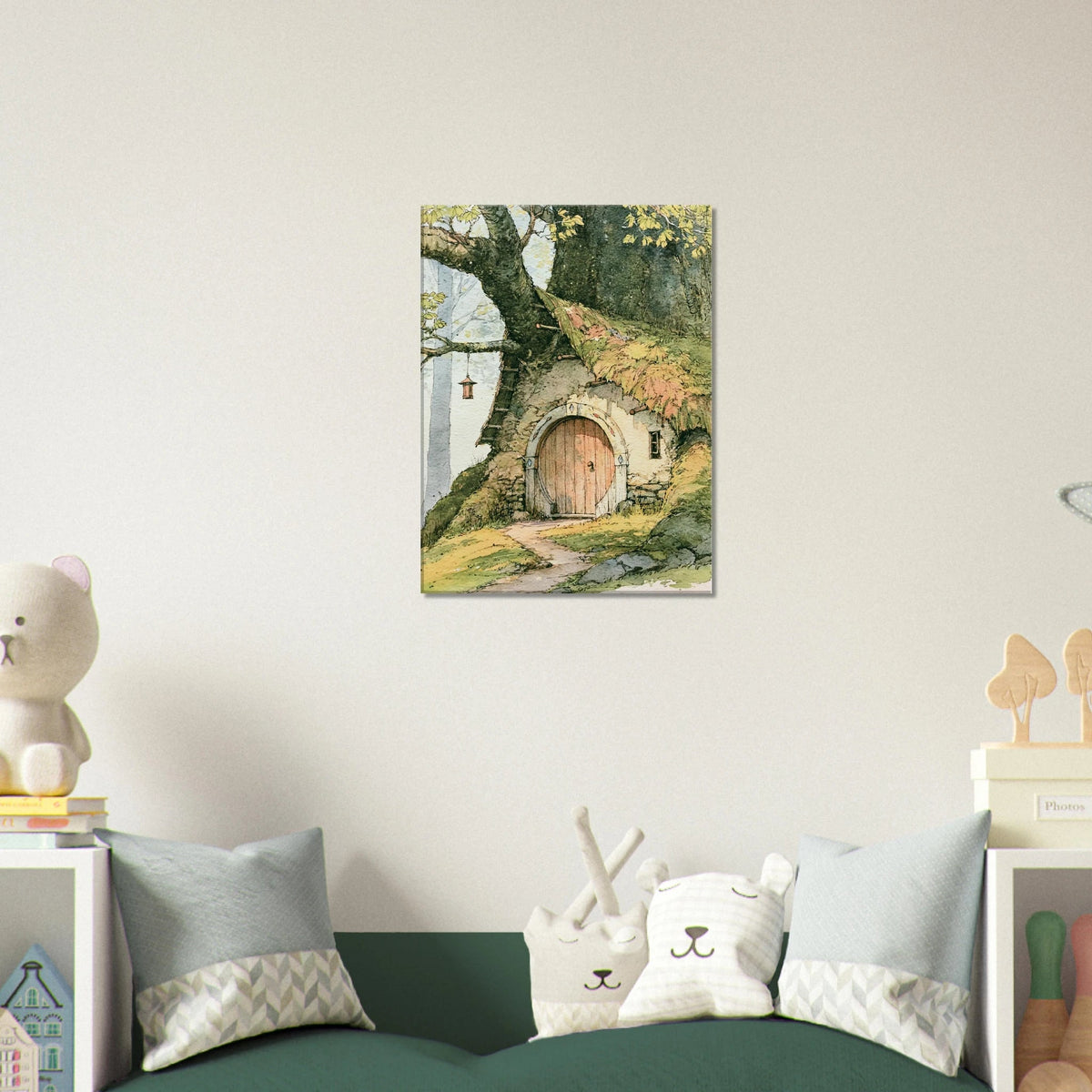 Elven Tree Cottage Canvas Wall Art for Kids - KIDSROOM WALL ART