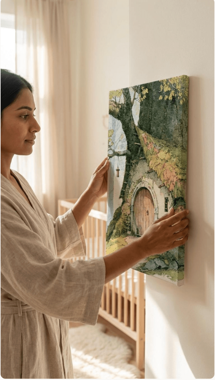 Elven Tree Cottage Canvas Wall Art for Kids - KIDSROOM WALL ART