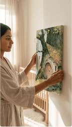 Elven Tree Cottage Canvas Wall Art for Kids - KIDSROOM WALL ART