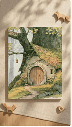 Elven Tree Cottage Canvas Wall Art for Kids - KIDSROOM WALL ART