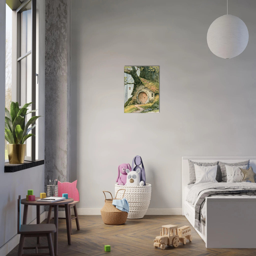 Elven Tree Cottage Canvas Wall Art for Kids - KIDSROOM WALL ART