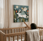 Fairy Riding a White Rabbit Canvas Wall Art for Kids - KIDSROOM WALL ART