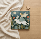 Fairy Riding a White Rabbit Canvas Wall Art for Kids - KIDSROOM WALL ART