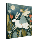 Fairy Riding a White Rabbit Canvas Wall Art for Kids - KIDSROOM WALL ART