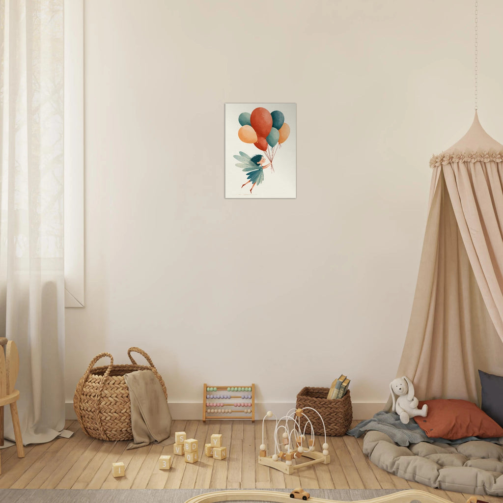 Fairy with Balloons Canvas Wall Art - KIDSROOM WALL ART