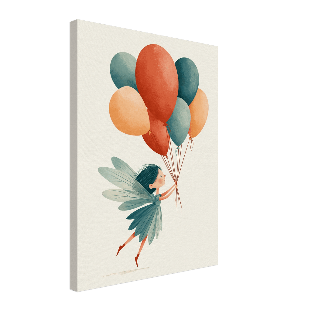 Fairy with Balloons Canvas Wall Art - KIDSROOM WALL ART