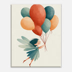 Fairy with Balloons Canvas Wall Art - KIDSROOM WALL ART