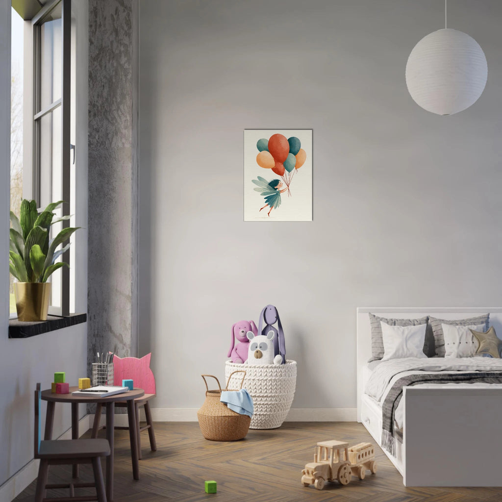 Fairy with Balloons Canvas Wall Art - KIDSROOM WALL ART