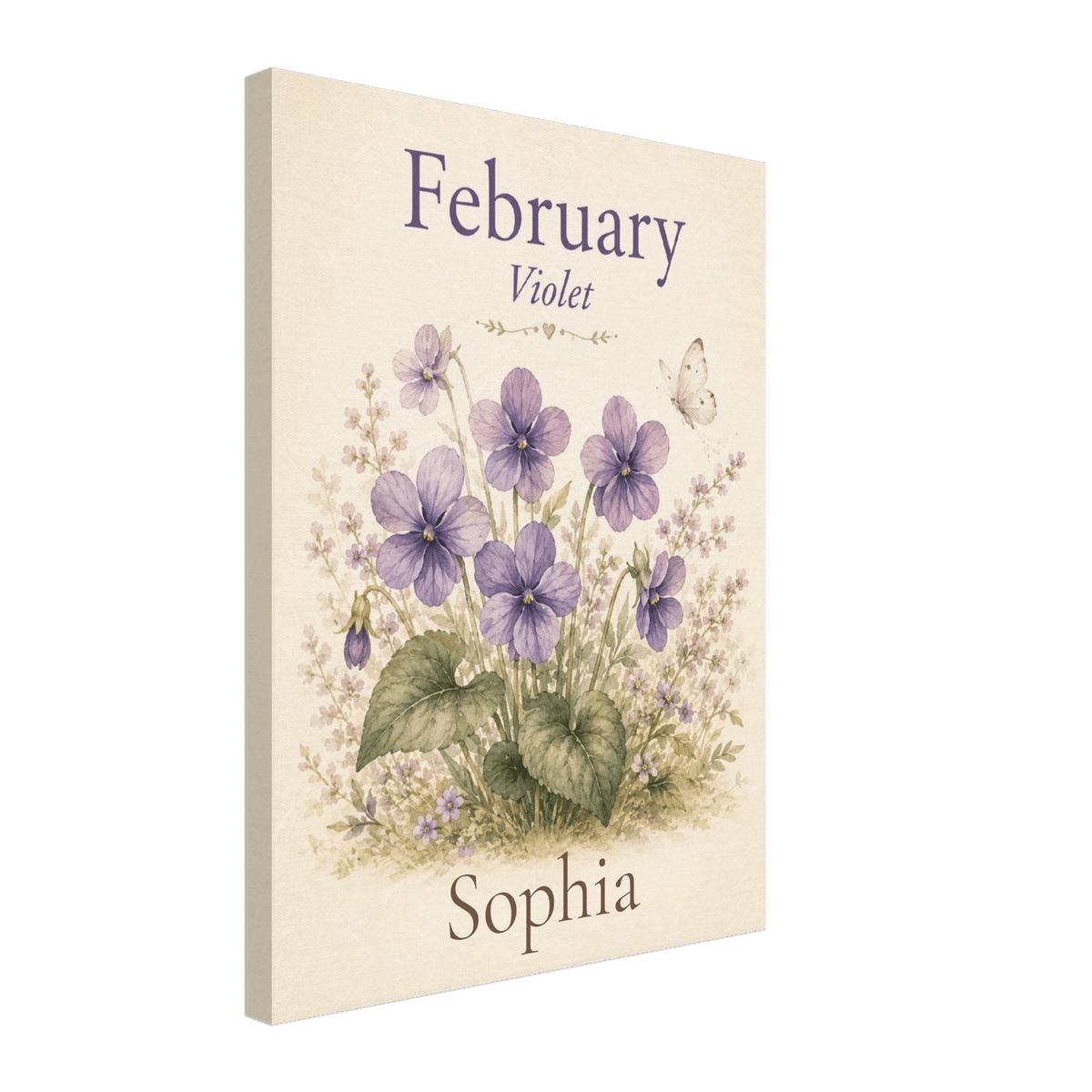 February Birth Flower Canvas Wall Art - KIDSROOM WALL ART