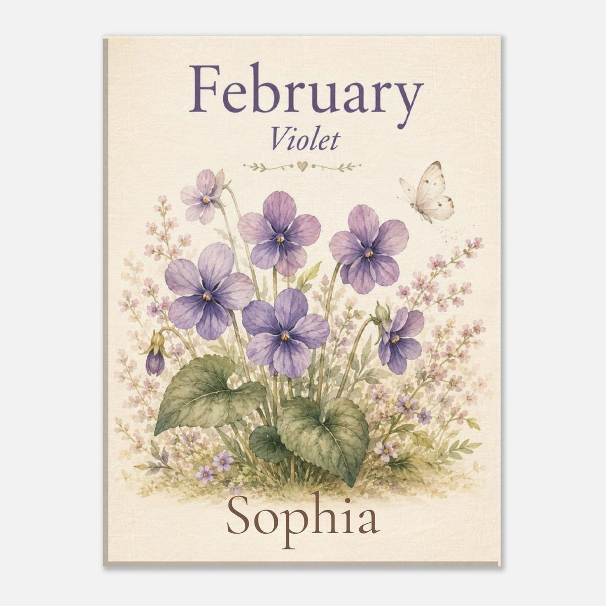February Birth Flower Canvas Wall Art - KIDSROOM WALL ART