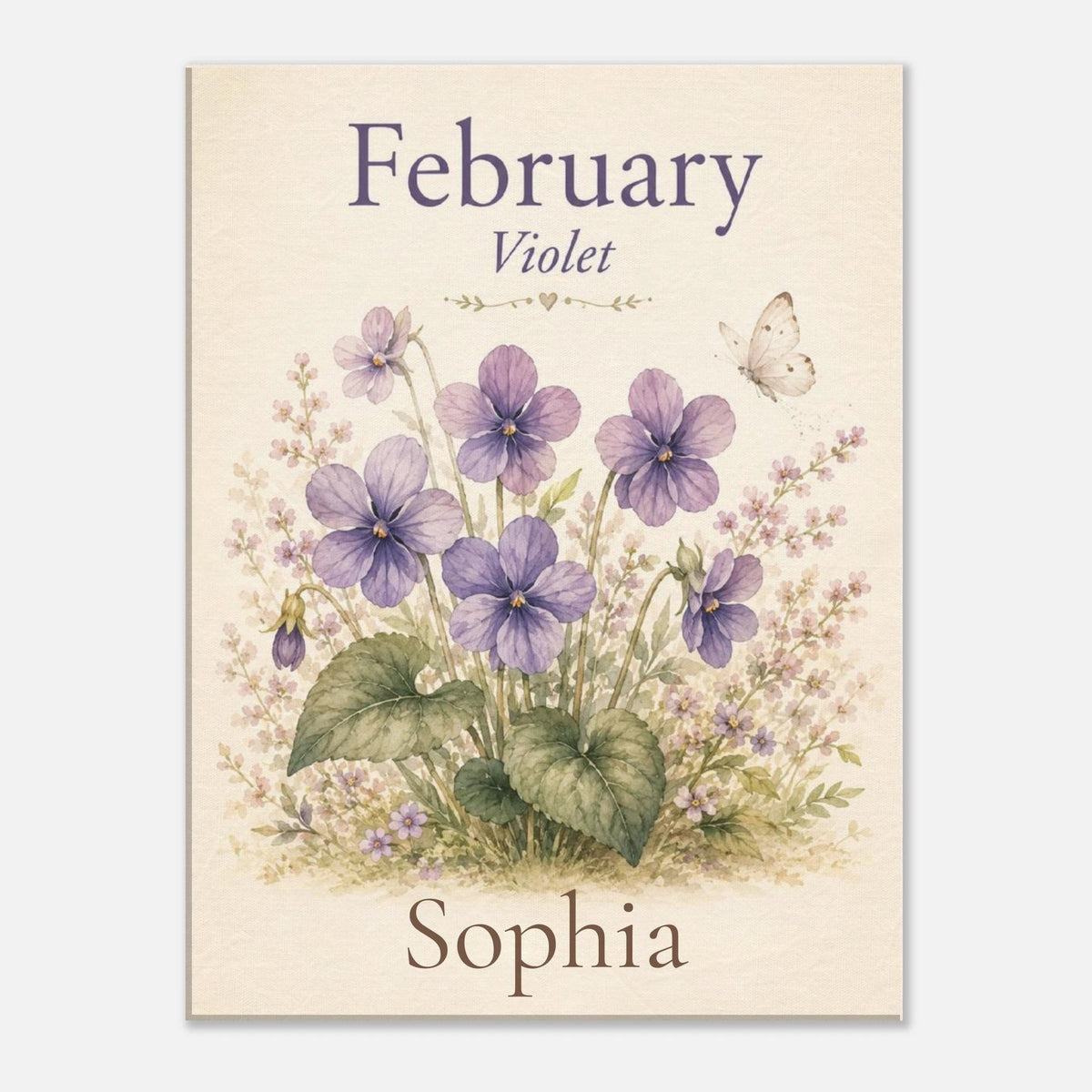 February Birth Flower Canvas Wall Art - KIDSROOM WALL ART