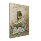 Girl Reading to Woodland Animals Canvas Wall Art - KIDSROOM WALL ART
