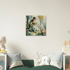 Girl Reading with Fox Canvas Wall Art for Kids - KIDSROOM WALL ART