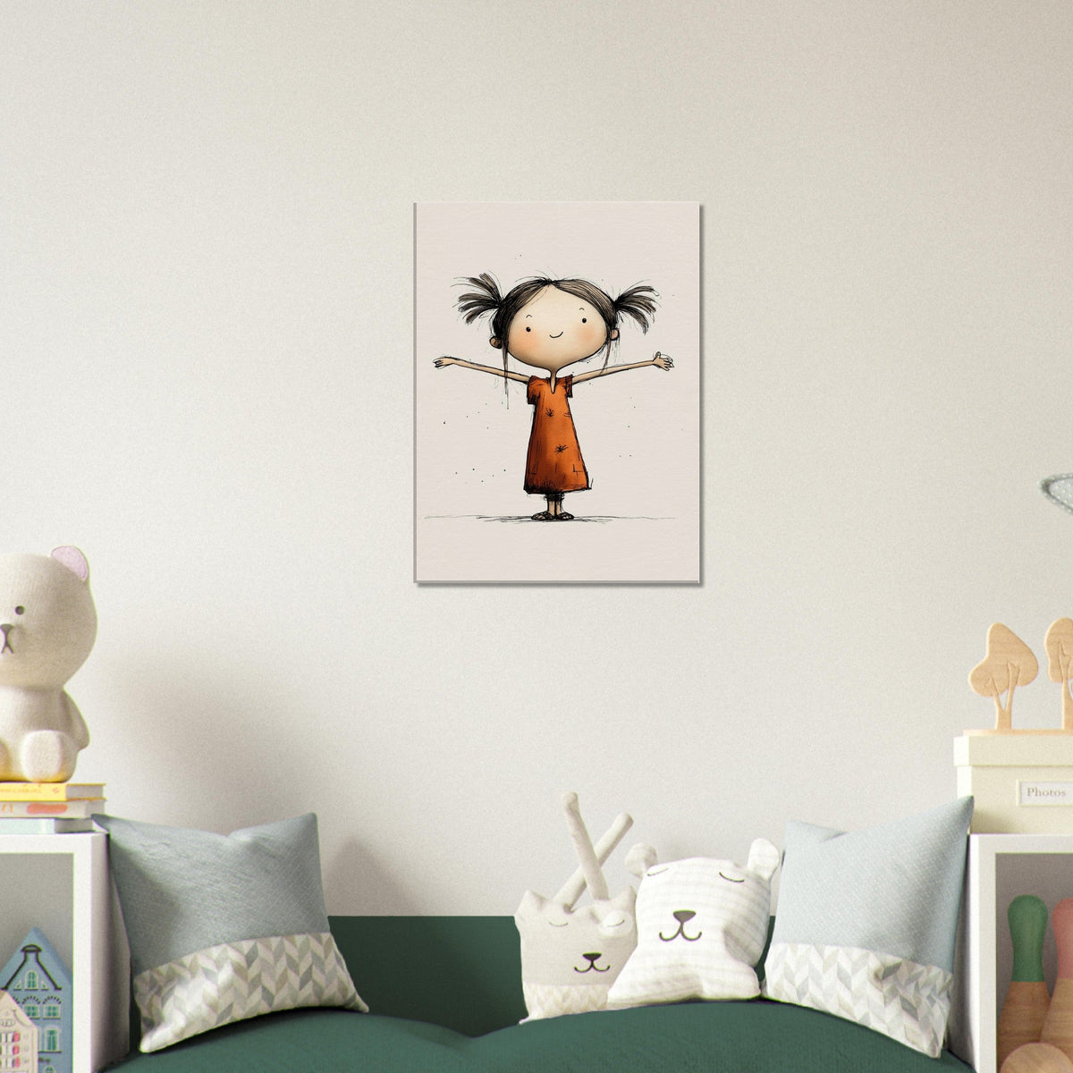 Girl Wants Hug Canvas Wall Art - KIDSROOM WALL ART