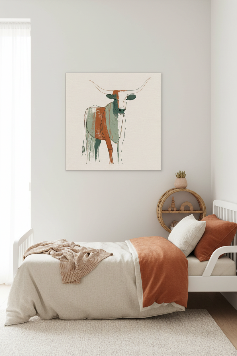 Modern Longhorn Children's Room
