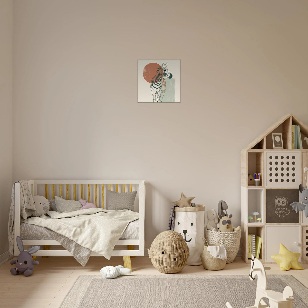 Modern Zebra Canvas Wall Art - KIDSROOM WALL ART